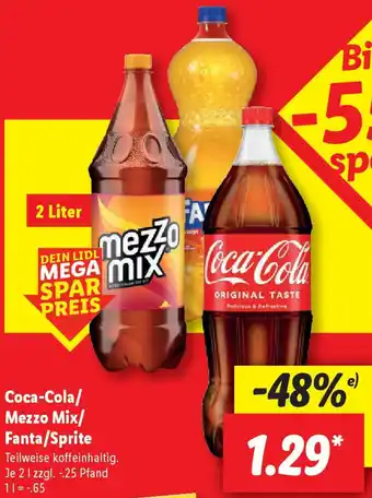 Lidl Coca-Cola/ Mezzo Mix/ Fanta/Sprite Angebot