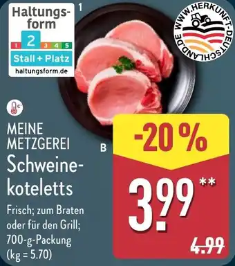 Aldi Nord MEINE METZGEREI Schweinekoteletts Angebot