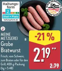 Aldi Nord MEINE METZGEREI Grobe Bratwurst Angebot