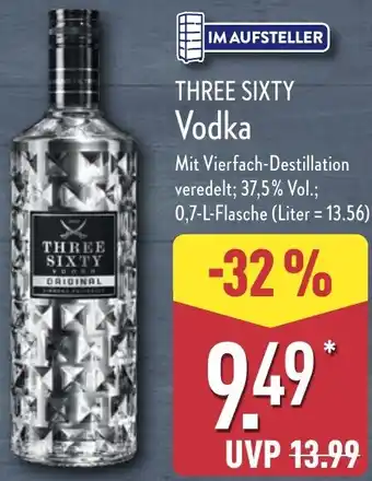 Aldi Nord THREE SIXTY Vodka Angebot