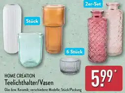 Aldi Nord HOME CREATION Teelichthalter/Vasen Angebot