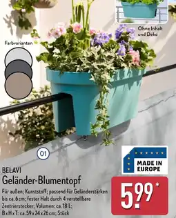 Aldi Nord BELAVI Geländer-Blumentopf Angebot