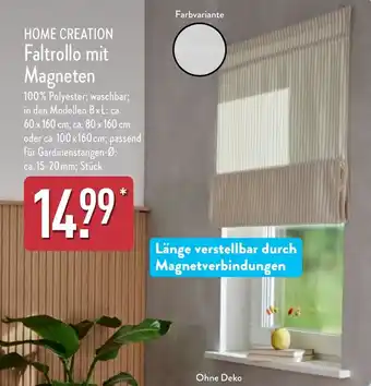 Aldi Nord HOME CREATION Faltrollo mit Magneten Angebot