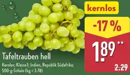 Aldi Nord Tafeltrauben hell Angebot