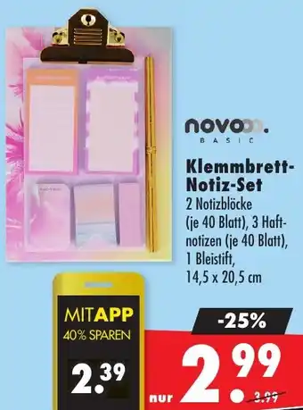 Mäc Geiz Novooo Basic Klemmbrett Notiz-Set Angebot