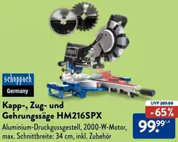 Aldi Nord Scheppach Kapp-, Zug- und Gehrungssäge HM216SPX Angebot