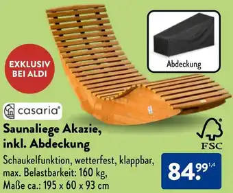 Aldi Nord Casaria Saunaliege Akazie, inkl. Abdeckung Angebot