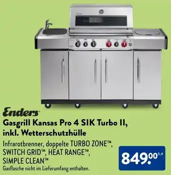 Aldi Nord Enders Gasgrill Kansas Pro 4 SIK Turbo II, inkl. Wetterschutzhülle Angebot