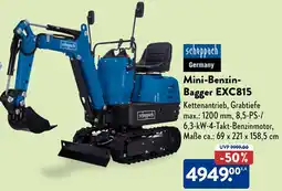 Aldi Nord Scheppach Mini-Benzin Bagger EXC815 Angebot