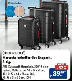 Aldi Nord Monzana Hartschalenkoffer-Set Exopack, 3-tlg. Angebot