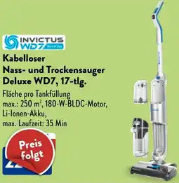 Aldi Nord INVICTUS Kabelloser Nass- und Trockensauger Deluxe WD7, 17-tlg. Angebot