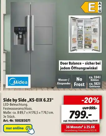 Lidl Midea side by side „ks-eix 6.23“ Angebot