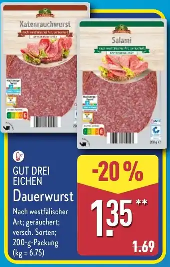 Aldi Nord GUT DREI EICHEN Dauerwurst Angebot