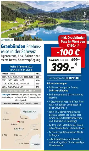 Lidl Graubünden erlebnisreise in der schweiz Angebot