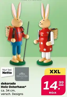 NETTO dekorado Holz Osterhase Angebot