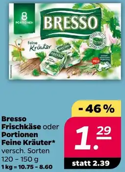 NETTO Bresso Frischkäse oder Portionen Feine Kräuter Angebot