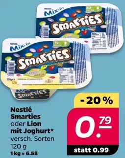 NETTO Nestlé Smarties oder Lion mit Joghurt Angebot