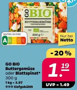 NETTO GO BIO Buttergemüse oder Blattspinat Angebot