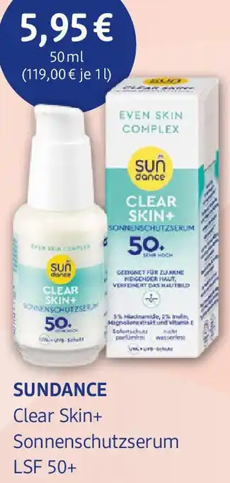 dm drogerie SUNDANCE Clear Skin+ Sonnenschutzserum LSF 50+ Angebot