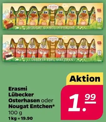 NETTO Erasmi Lübecker Osterhasen oder Nougat Entchen Angebot