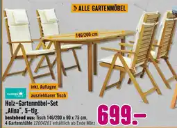 Hornbach Garden place holz-gartenmöbel-set „alina“, 5-tlg Angebot