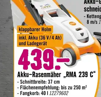 Hornbach Akku-rasenmäher rma 239 c Angebot