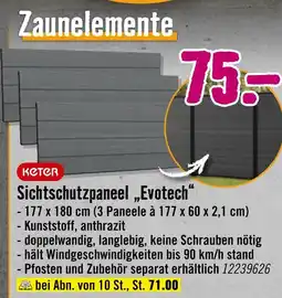 Hornbach Keter sichtschutzpaneel evotech Angebot