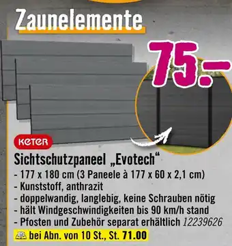 Hornbach Keter sichtschutzpaneel evotech Angebot