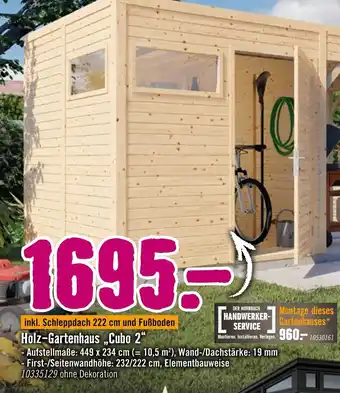 Hornbach Holz-gartenhaus „cubo 2“ Angebot