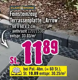 Hornbach Feinsteinzeug terrassenplatte „arrow“ Angebot