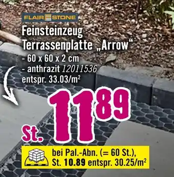 Hornbach Feinsteinzeug terrassenplatte „arrow“ Angebot