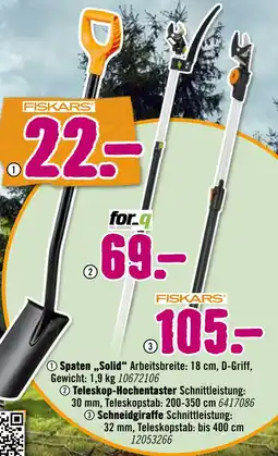 Hornbach Fiskars, for_q spaten „solid“, teleskop-hochentaster oder schneidgiraffe Angebot