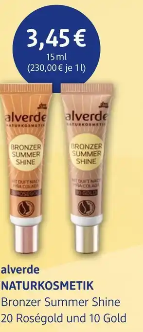 dm drogerie Alverde bronzer summer shine Angebot