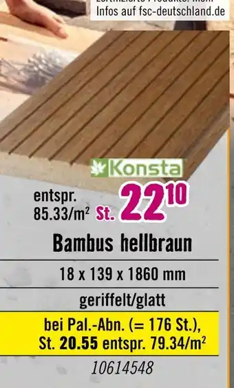 Hornbach Konsta bambus hellbraun Angebot