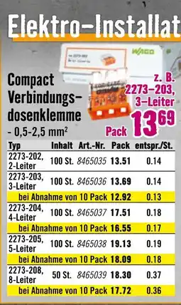 Hornbach Wago elektro-installat Angebot