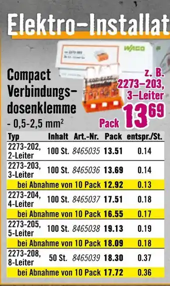 Hornbach Wago elektro-installat Angebot