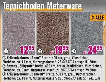 Hornbach Teppichboden meterware Angebot