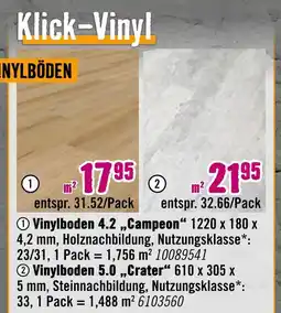 Hornbach Campeon oder crater klick-vinyl Angebot