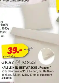 Höffner Gray & jones halbleinen-bettwäsche fransen Angebot