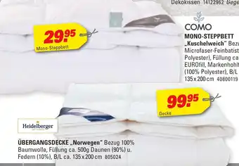 Höffner Como oder heidelberger mono-steppbett oder übergangsdecke norwegen Angebot