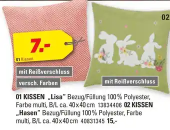 Höffner Kissen „lisa“ oder „hasen“ Angebot