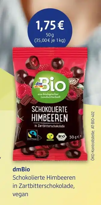 dm drogerie Dmbio schokolierte himbeeren Angebot