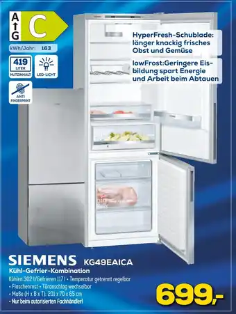 Euronics Siemens kg49eaica kühl-gefrier-kombination Angebot