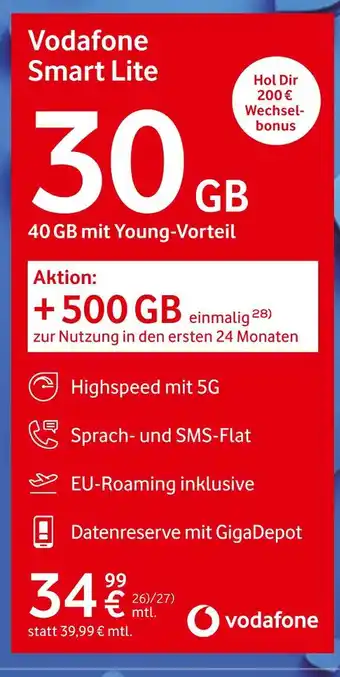 Euronics Vodafone smart line Angebot