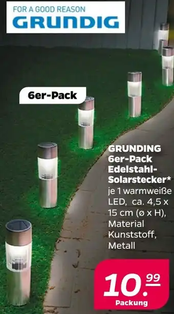 NETTO GRUNDING 6er-Pack Edelstahl Solarstecker Angebot