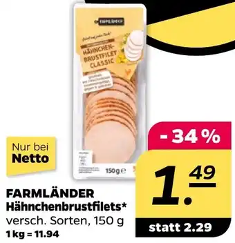 NETTO FARMLÄNDER Hähnchenbrustfilets Angebot