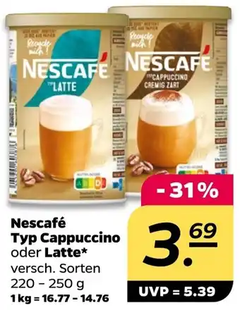 NETTO Nescafé Typ Cappuccino oder Latte Angebot