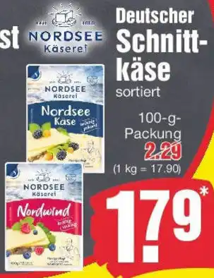 Edeka NORDSEE Käserei Deutscher Schnittkäse Angebot