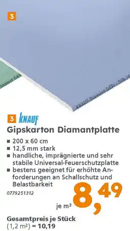 Globus Baumarkt KNAUF Gipskarton Diamantplatte Angebot