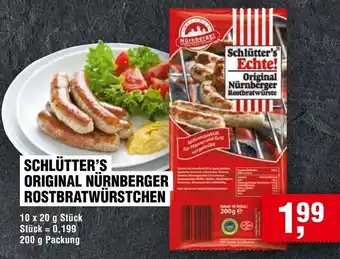 Handelshof SCHLÜTTER'S ORIGINAL NÜRNBERGER ROSTBRATWÜRSTCHEN Angebot